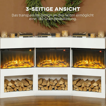 Elektrische Haard – Sfeerkachel – LED Inzethaard – Open Haard – Decoratieve Haard – 1000/2000 Watt Verwarming – Instelbare Thermostaat Met Timer