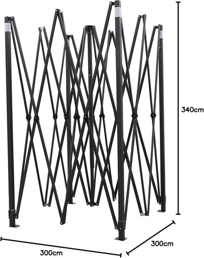 All Seasons Gazebos 3x3m Heavy Duty Volledig Waterdicht Pop Up Gazebo Met Accessoireset - Zwart