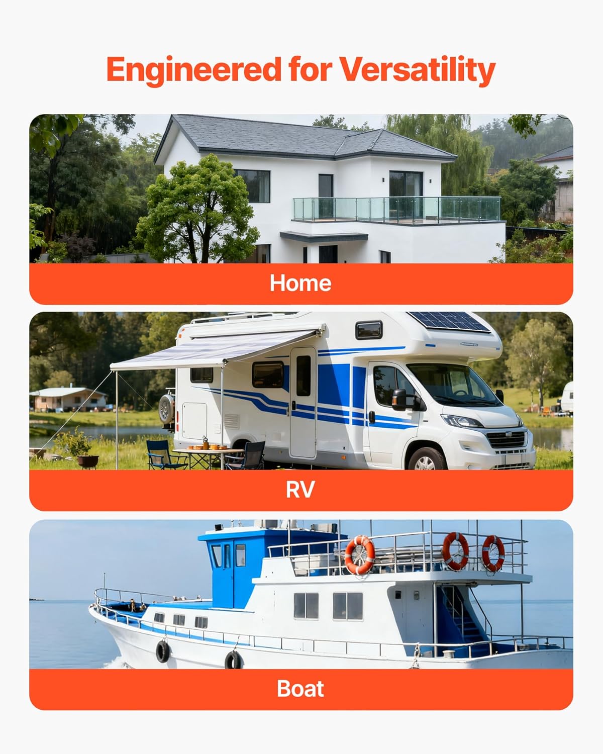 VEVOR Hybride omvormer, 3000 W, 24 V DC naar 230 V AC, omvormer en oplader, zuivere sinusgolf, geïntegreerde 80 A MPPT zonne-regelaar, compatibel met loodaccu