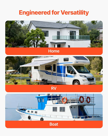 VEVOR Hybride omvormer, 3000 W, 24 V DC naar 230 V AC, omvormer en oplader, zuivere sinusgolf, geïntegreerde 80 A MPPT zonne-regelaar, compatibel met loodaccu