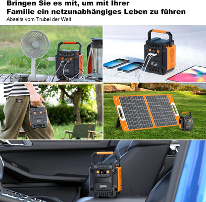 Powerstation – Draagbare Generator – Zonne-Accu – Mobiele Energiebron – Noodstroomvoorziening – 48.000mAh Capaciteit – Inklapbaar 60W Zonnepaneel