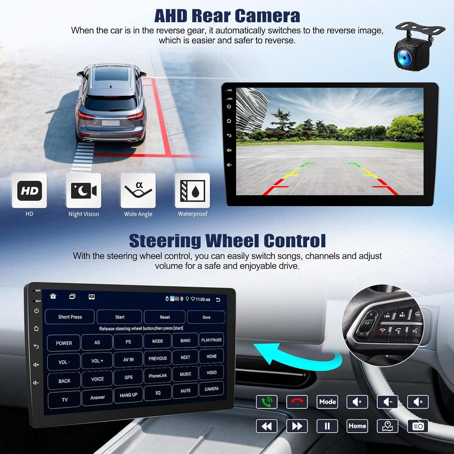 Android 15 Autoradio – Multimedia Systeem – Navigatie Radio – Draadloze CarPlay – Bluetooth Autoradio – 9 Inch Touchscreen – 8-Core Processor Met 6+128GB Geheugen