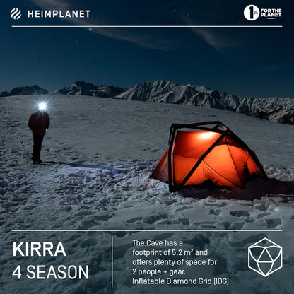 HEIMPLANET Origineel | 2022 KIRRA 2 persoons tent | Opblaasbare kampeertent | Buitentent en tentvloer - 5000mm hydrostatische kop | Zonder tentstokken | Ondersteunt 1% for the planet (4-Season)