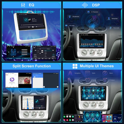 Android Car Radio for Ford Focus Exi MT 2 3 Mk2 Mk3 2004-2011 with Wireless Carplay & Android Car - 9 Inch Touch Screen Car Radio with WiFi GPS Mirror Link DSP FM/RDS SWC+ AHD Backup Camera