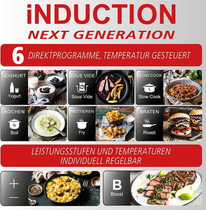 Inductiekookplaat – Enkele Kookplaat – Kookplaat – Inductiekookplaat Compact – Keramische Kookplaat – Super Plat Design – Temperatuurnauwkeurige Sensor