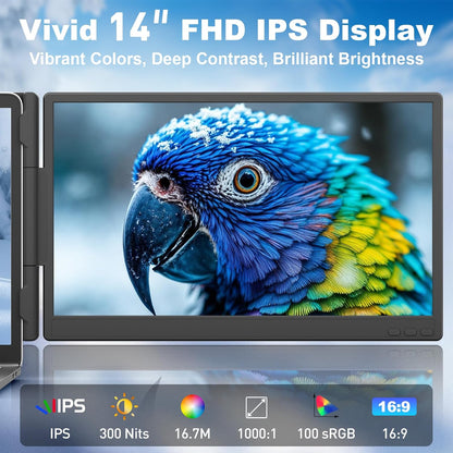 Laptopschermverlenging – Schermvergroter – Laptop Extensie – Monitor Uitbreiding – USB Schermuitbreiding – 14 Inch – Lichtgewicht 0,88 KG