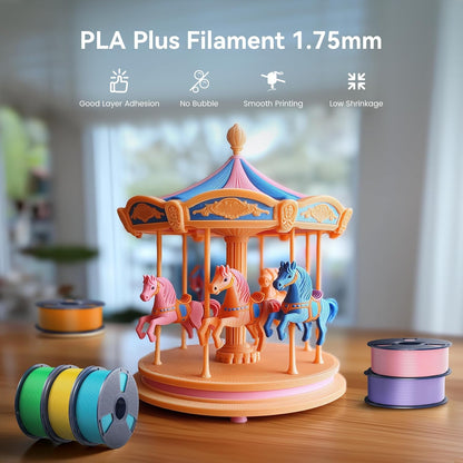 SUNLU Bundle 10 kg PLA Plus filament, meerkleurig, voor 3D-printers, PLA+ filament 1,75 mm, 1 kg/spoel, 10 spoelen, zwart + wit + grijs + rood + klein blauw + groen + lichtgeel + oranje +