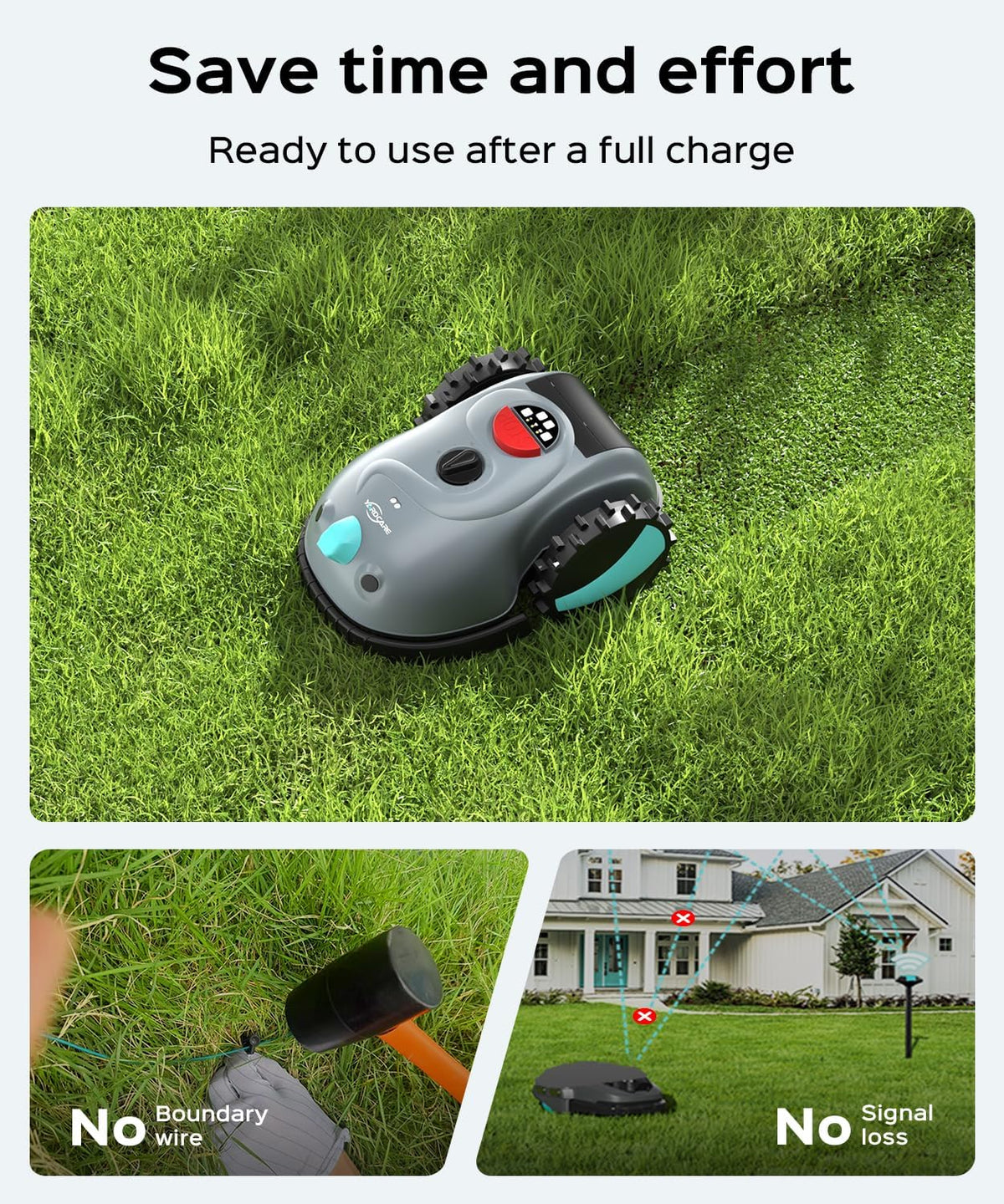 Robotmaaier – Grasmaaier – Automatische Maaier – Tuinmaaier – Robot Grasmaaier – Zonder Begrenzingsdraad – Vision Navigatie Met Camera – Obstakeldetectie Tot 150 m² – 4Ah Accu