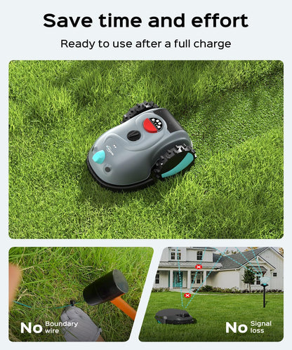 Robotmaaier – Grasmaaier – Automatische Maaier – Tuinmaaier – Robot Grasmaaier – Zonder Begrenzingsdraad – Vision Navigatie Met Camera – Obstakeldetectie Tot 150 m² – 4Ah Accu