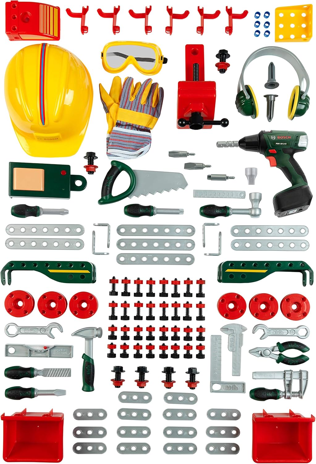 Theo Klein 8485 Bosch werkbank nr. 1 I 150 onderdelen I Inclusief accessoires | Accuschroevendraaier op batterijen met licht en geluid I Voor kinderen vanaf 3 jaar