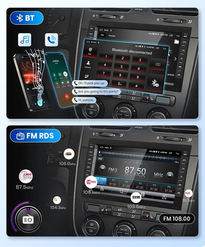 2G + 64G: podofo 7 inch 2 Din autoradio voor VW T5 Golf 4 Bora Polo MK5 Passat B5 Jetta Peugeot 307 Draadloze Android Auto Carplay met Bluetooth wifi/Navi FM/RDS/Airplay + AHD/CANBUS