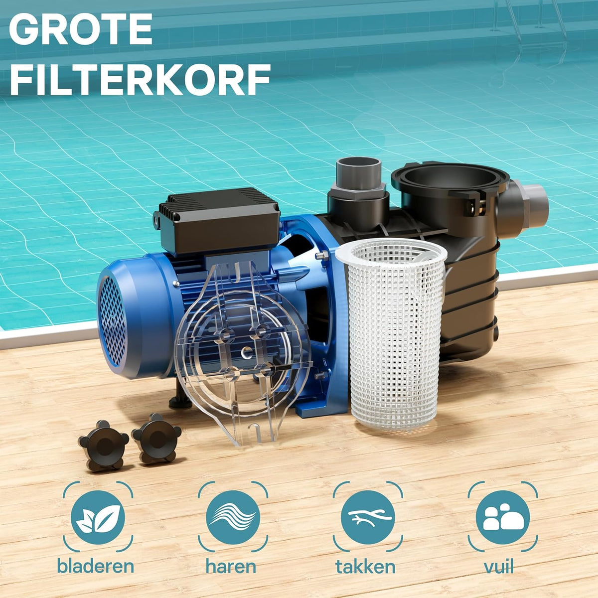 Poolpomp 34800 l/h 3000 W zwembadpomp filterpomp circulatiepomp pool