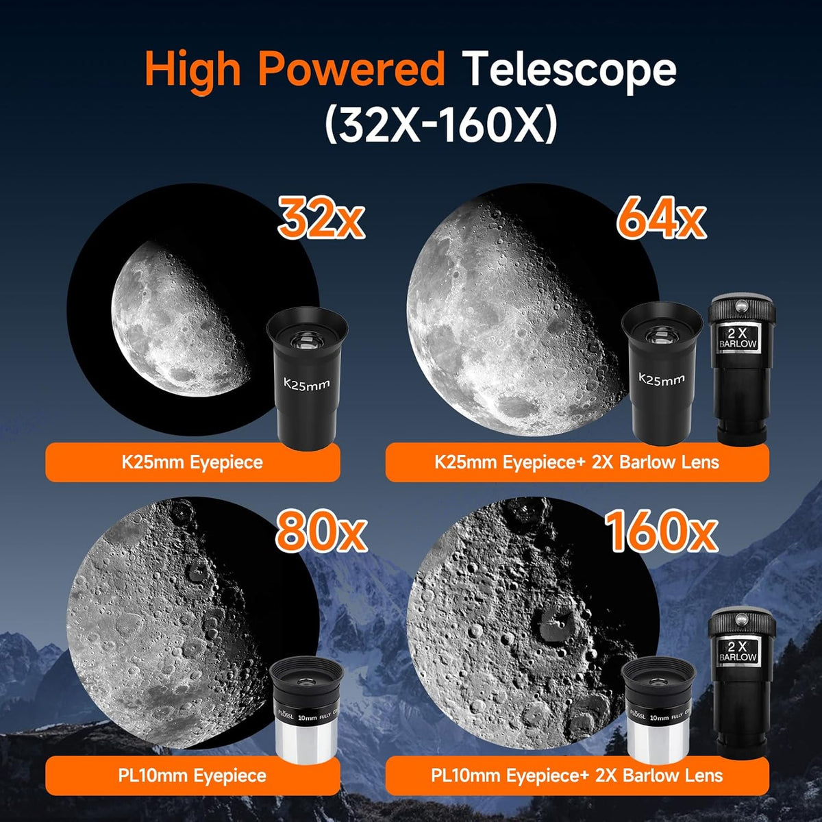 Svbony SV520 Telescoop voor Volwassenen, 90 mm Diafragma 800 mm Brandpuntsafstand, Allemaal metaal Telescoopset voor Astronomie met Altazimuth Montering, Draadloze Controller, voor Visuele Observatie