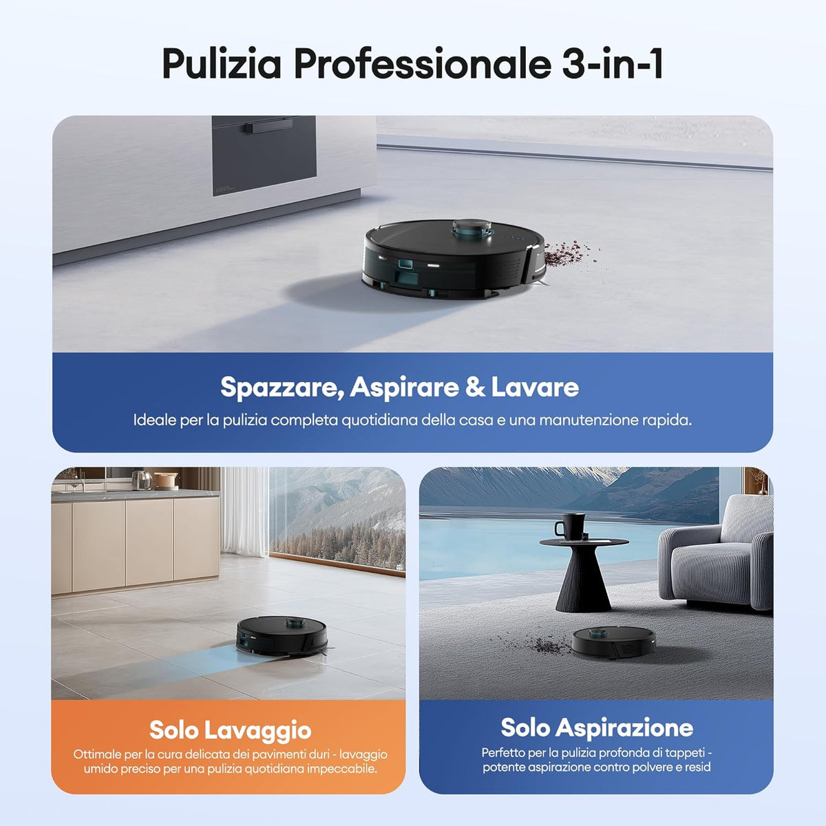 Ultenic Robotstofzuiger, robotstofzuiger, 6000 Pa, lange levensduur, Alexa/APP/IFTTT robotstofzuiger, ultradun, stil