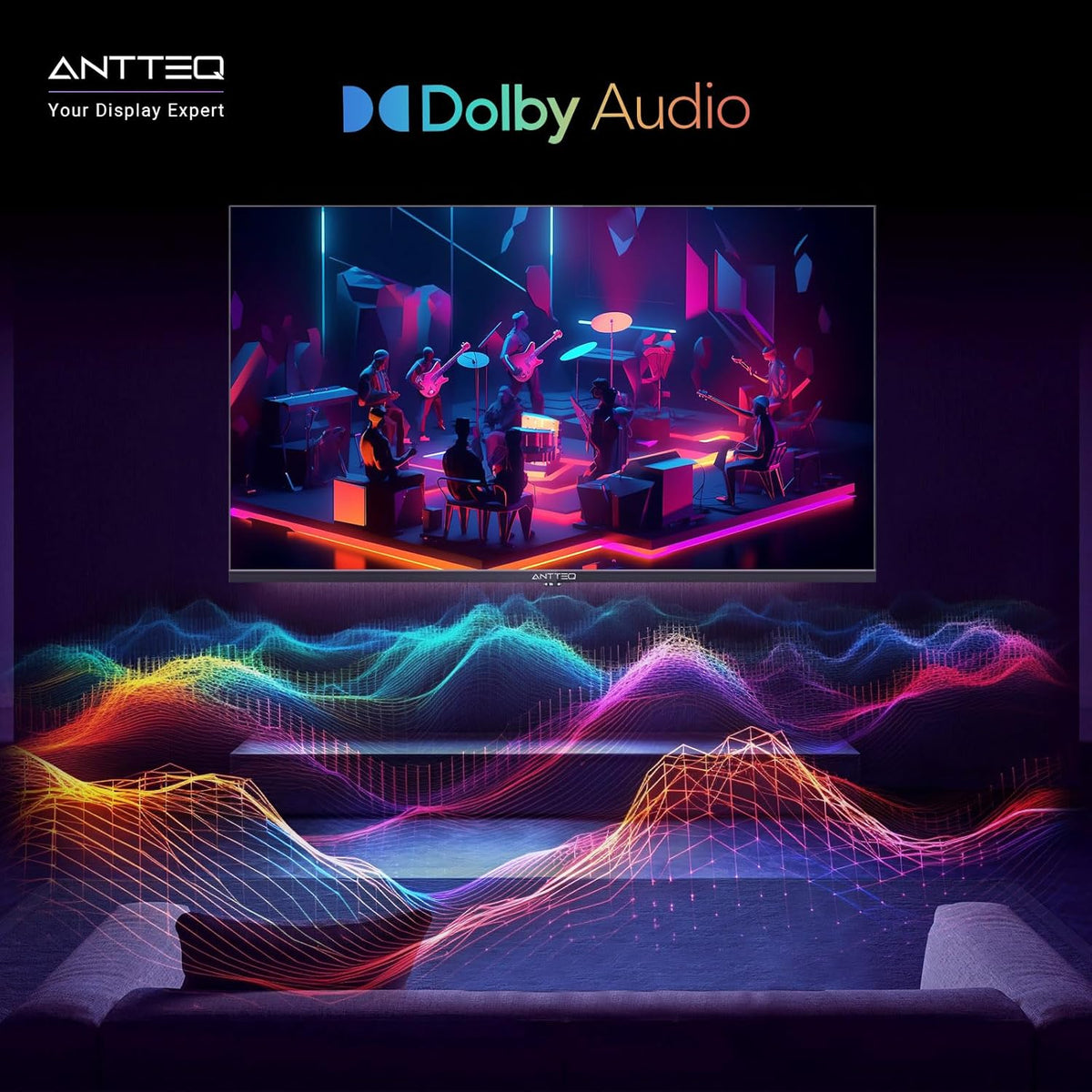 AntteQ AV24H3 Smart TV 24 Inch (60 cm) Televisie met Netflix, Prime Video, Rakuten TV, Disney+, Youtube, UVM, Wifi, Triple Tuner DVB-T2 / S2 / C