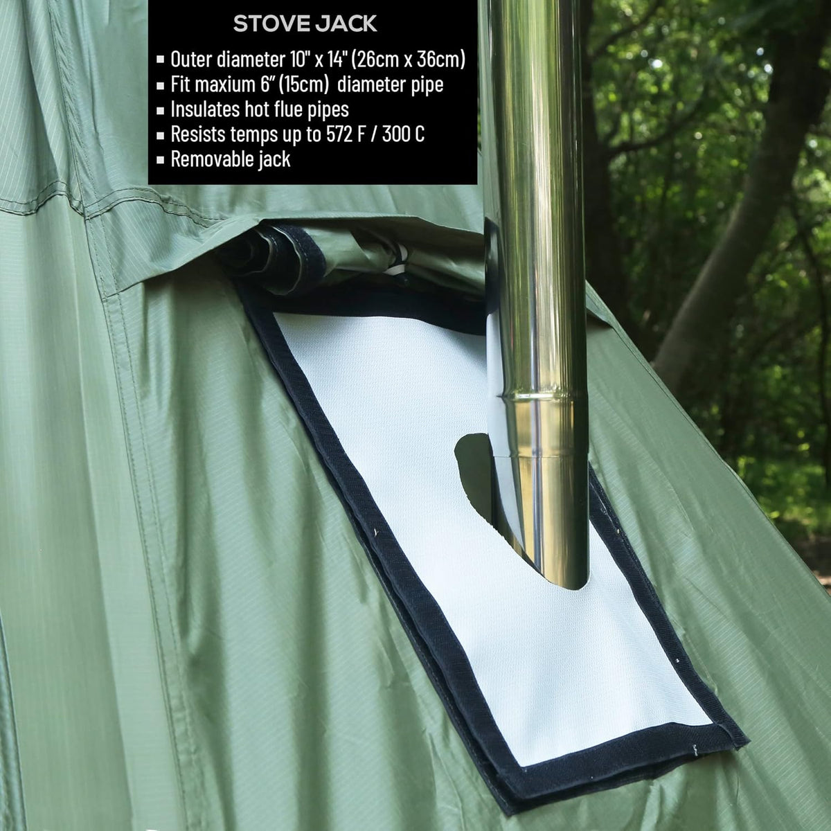 Preself 4~6 Persoon Tipi Hot Tent T3 XL met Schermvenster, Hoogte 8 '6 "2,6 m, Diameter 15' 4,6 m, voor Hout Buring Kachel Bushcraft Familie Camping Jacht Vissen (Tent)