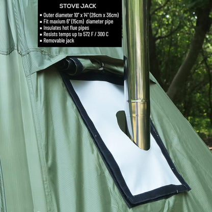 Preself 4~6 Persoon Tipi Hot Tent T3 XL met Schermvenster, Hoogte 8 '6 "2,6 m, Diameter 15' 4,6 m, voor Hout Buring Kachel Bushcraft Familie Camping Jacht Vissen (Tent)
