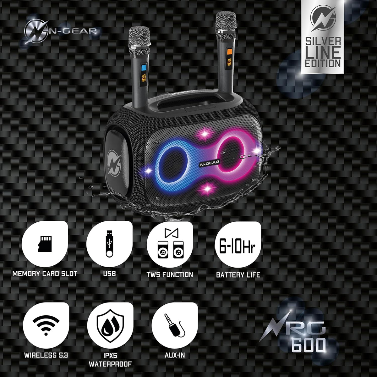 Draagbare Party Speaker – Bluetooth Luidspreker – Partybox – Karaoke Machine – Muziekbox – 8 Inch Woofer – 100 W RMS, 300 W Piekvermogen