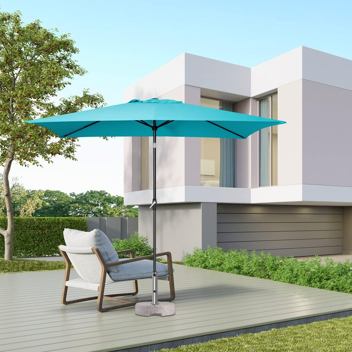Sekey Aluminum Parasol, 200 x 300 cm, parasol, balkonparasol, rechthoekig, voor balkon, tuin en terras, zonwering UV 50+