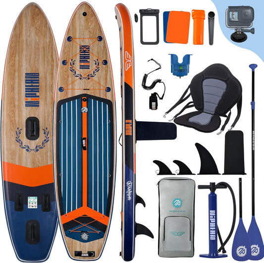 Niphean (Extra-Large) Stand Up Paddle Board, SUP Board voor 2+1 Personen/Gezin, Paddle Board met (Beginnersvriendelijke) StabilTrac™-Vin, Waterdichte Telefoonhoes, SUP voor Volwassenen, Cadeau-idee