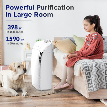 Luchtreiniger – Luchtzuiveraar – Luchtfilter – Luchtreinigingsapparaat – Voor Grote Ruimtes, 44 W Motor – H13 True HEPA-filter, Stil 22 dB
