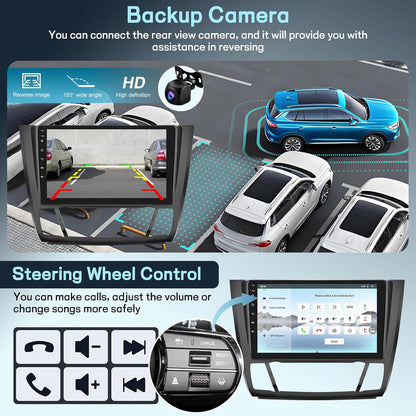 4G+64G 8 Core Qualcomm Car Radio for BMW 1 Series E81 E82 E87 E88 2008-2012 with Wireless Carplay & Android Auto, 9 Inch Android Car Stereo with WiFi/GPS/Bluetooth 5.1/DPS Hi-Res/FM RDS Radio
