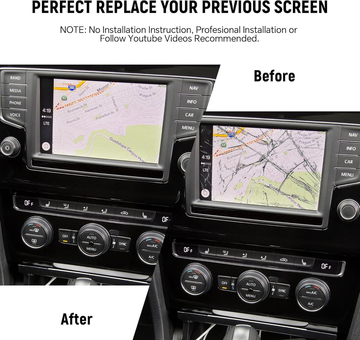 TDO-WVGA0633F00045 Lcd scherm Touchscreen Digitizer voor VW Magotan B7 Scirocco Golf 6R Polo Tiguan Monitor, voor Skoda Octavia Yeti Navigatie, TDO-WVGA0633F00039