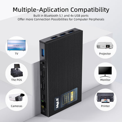 MeLE Fanless Mini PC Quieter3Q N5100 8 GB geheugen 256 GB, opslag, SSF microcomputer, kleine desktop USB-C PD3.0, Gigabit Ethernet, Dual HDMI, automatisch inschakelen voor IoT en industrie