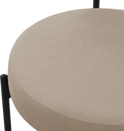 Eetkamerstoelen – Keukenstoelen – Woonkamerstoelen – Gestoffeerde Stoelen – Lounge Stoelen – Set van 2 – Zachte Teddystof Bekleding – Ergonomisch Met Zwart Metalen Frame