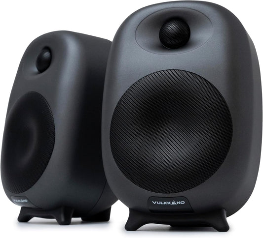 VULKKANO D4 PC-luidsprekers met 10,2 cm (4 inch), vermogen 80 W, Bluetooth, USB A, RCA, Aux, optiek, Sub Out, afstandsbediening, computerluidsprekers met elegant design
