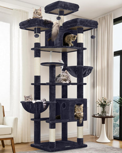 Krabpaal XXL – Kattenboom – Kattentoren – Krabmeubel – Speelmeubel Kat – 209 cm Hoog – Stevige Stabiele Constructie