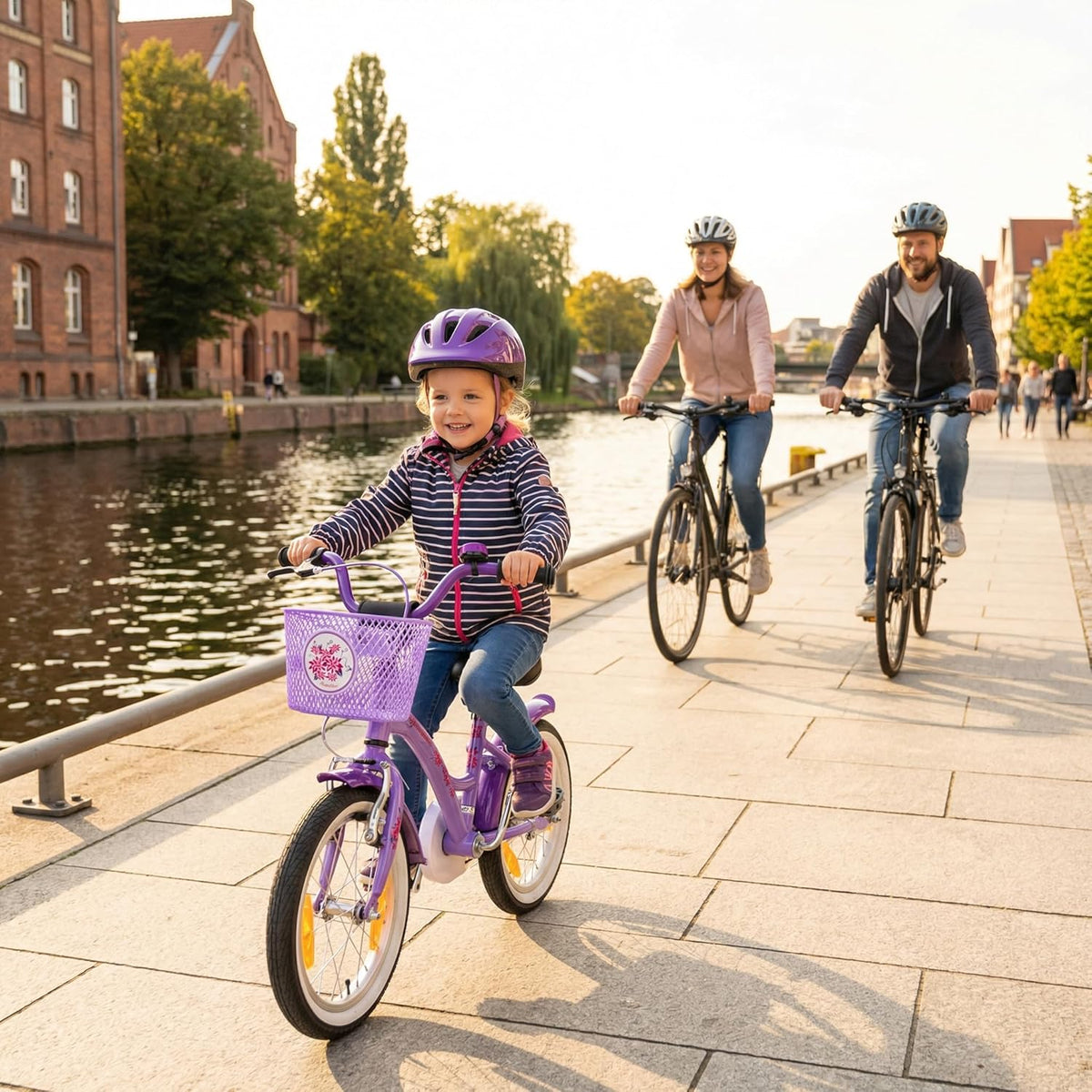 PROMETHEUS BICYCLES kinderfiets 14 inch meisjes- fiets meisje van 4 jaar oud met zijwieltjes terugtraprem Meisjesfiets 14 inch in paars violet