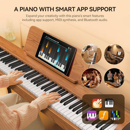 Digitale Piano – E-Piano – Elektrische Piano – 88 Toetsen Piano – Hamerpiano – Met Standaard – 88-Toetsen Hamermechaniek – 20 W Stereo Luidsprekers