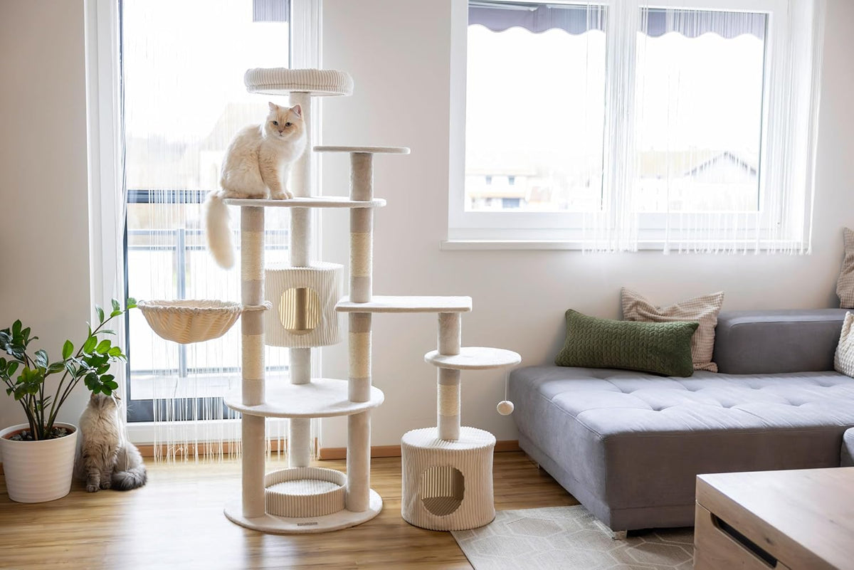 Kerbl Pet Krabpaal Annika, beige, 164 cm, kattenkrabpaal, krabplank, hout, katten