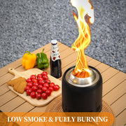 Vuurschaal - Vuurkorf - Vuurplaats - Tafelvuur - Tafelblad - Draagbaar - Pellet - Wood - Brandstof - Lichte - Duurzame - Marshmallow-roosterstokjes - met Draagtas - voor Buiten - Camping - Vis - Wandelen - RVS - 16.3 x 23.2 cm - Zwart