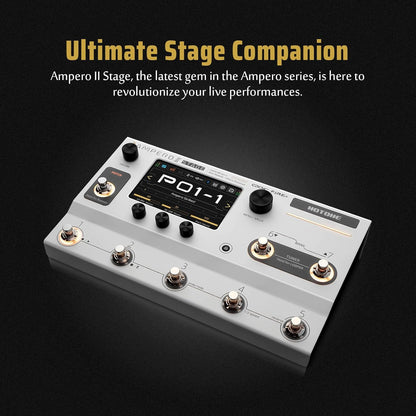 HOTONE Ampero II Stage Gitaar Bass Multi-Effect Processor met Touchscreen Gitaar Bass Versterker Modellering IR Boxes Simulatie met FX Loop MIDI I/O Stereo OTG USB Audio Interface Ampero II Stage