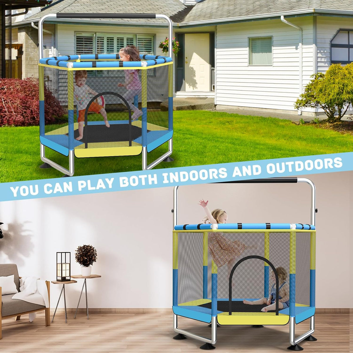 trampoline outdoor blauw