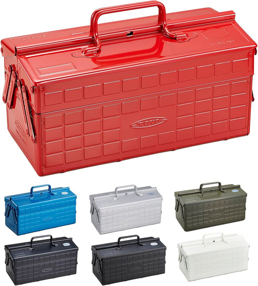 Toyo ST-350R stalen gereedschapskist met 2 niveaus (gereedschapskist) (rood)