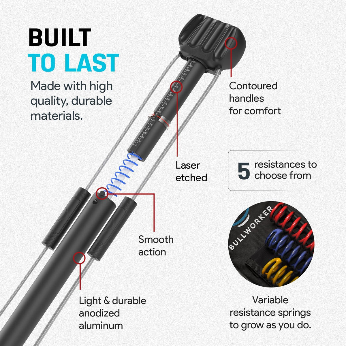 Bullworker Bow Classic - full-body training - portable isometric training device for home, for quick strength training results: Chest, back, arms and abs training machine. - QUORE