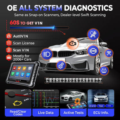 OBD2 Scanner – Autodiagnoseapparaat – Foutcodelezer – TPMS Scanner – Diagnose Tool – Bidirectionele Test – 28 Servicefuncties