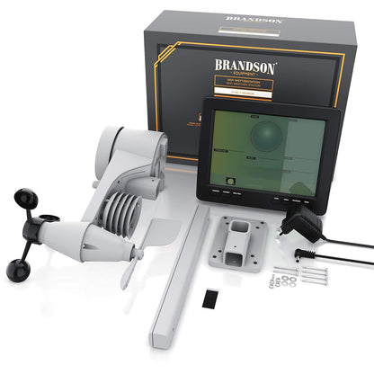 Brandson - Draadloos weerstation met 5-in-1 buitensensor – weergegevens via app – weersvoorspelling – binnen- en buitentemperatuur – windmeter en regensensor – windrichting – lcd-kleurenscherm