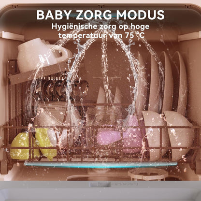 Hermitlux Tafelbladvaatwasser voor 5 Couverts (5L Tank), Tafelbladvaatwasser zonder Wateraansluiting met 6 Programma's inclusief 360° Sproeiarmen | Hetelucht Droging | Energieklasse D | Geen