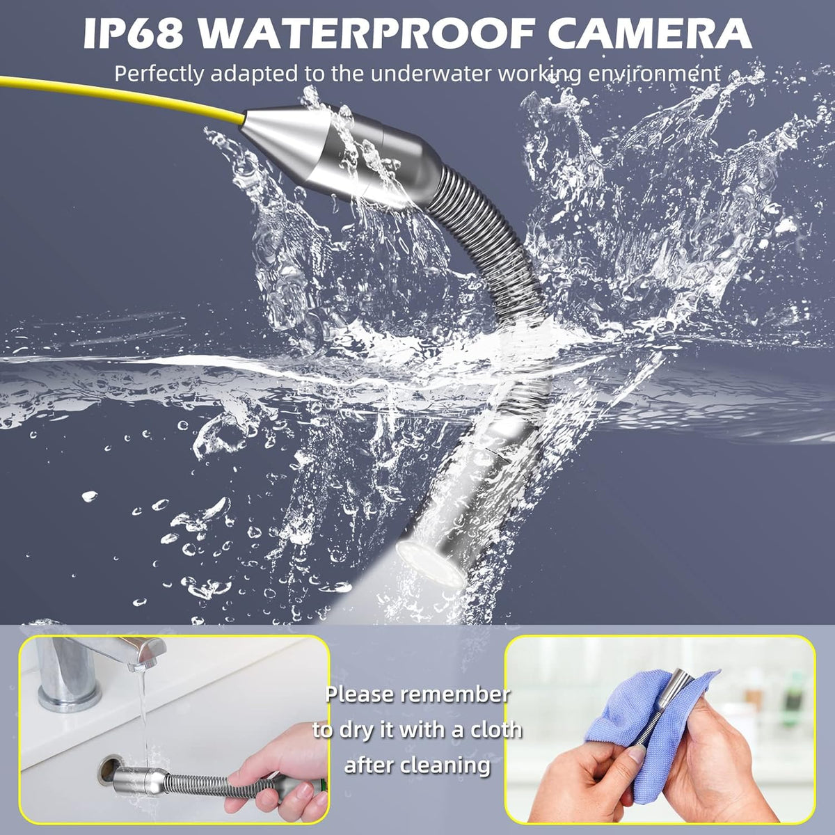 Buisinspectie Camera, 50 m DVR Rioolcamera Industriële Afvoer Pipeline Endoscoop Loodgieterswerk Systeem Video Endoscoop LCD-scherm 1000TVL CCD IP68 Waterdichte Live Opname