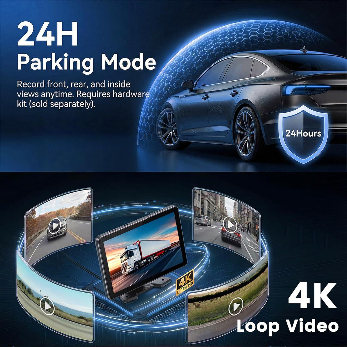 10,1 inch touchscreen-camera met kabelaansluiting en BSD - QUORE