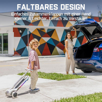 FanttikRide K9 Pro Elektrische step voor kinderen, 3/6/10 km/u, AI-snelheidsmodus, Type-C snel opladen, 5 verlichtingsmodi, verstelbaar stuur, voor kinderen tot 60 kg