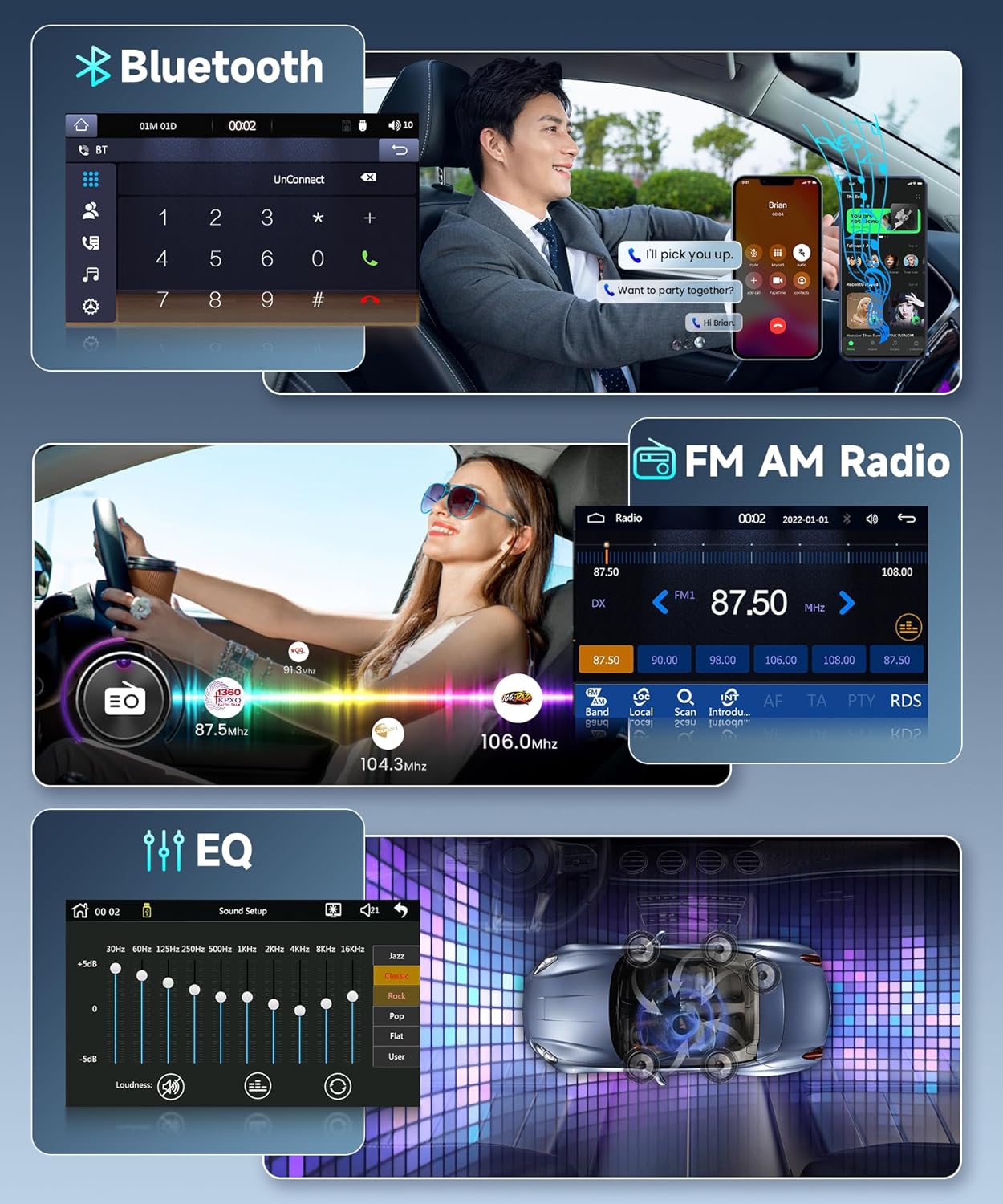 Rimoody Autoradio, 1 Din Wireless Carplay Android Auto met 7 Pollici HD touchscreen, handmatig intrekbare beeldscherm, autoradio met Bluetooth GPS Navi Mirror Link FM/AM/RDS radio TF/USB/AUX