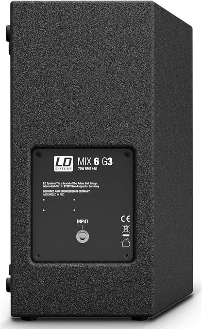 Passieve 2-Weg Luidspreker – PA-Luidspreker – Speakerkast – Monitorluidspreker – Slave-Luidspreker – 280 Watt Piekbelastbaarheid – 6,5 Inch Woofer en 1 Inch Tweeter