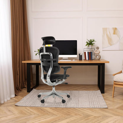 hjh OFFICE Ergonomische Ergohuman Gen2 Bureaustoel, ergonomisch design, bureaustoel met flexibele lendensteun, zitting gevoerd, stof zwart