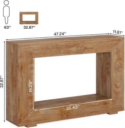 Tribesigns Farmhouse Console Table, 47 Inch Entrance Console Table with Storage, Industrial Hall Accent Table for Living Room, Entrance
