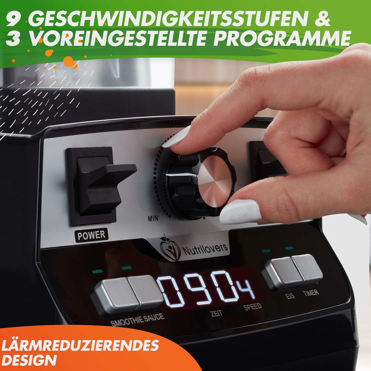 NUTRI-BLENDER MAX Blenders met kan 2000 W standmixer smoothie smoothiemaker professionele mixer blender - 2L Tritan, BPA-vrij, 9 niveaus, digitale timer